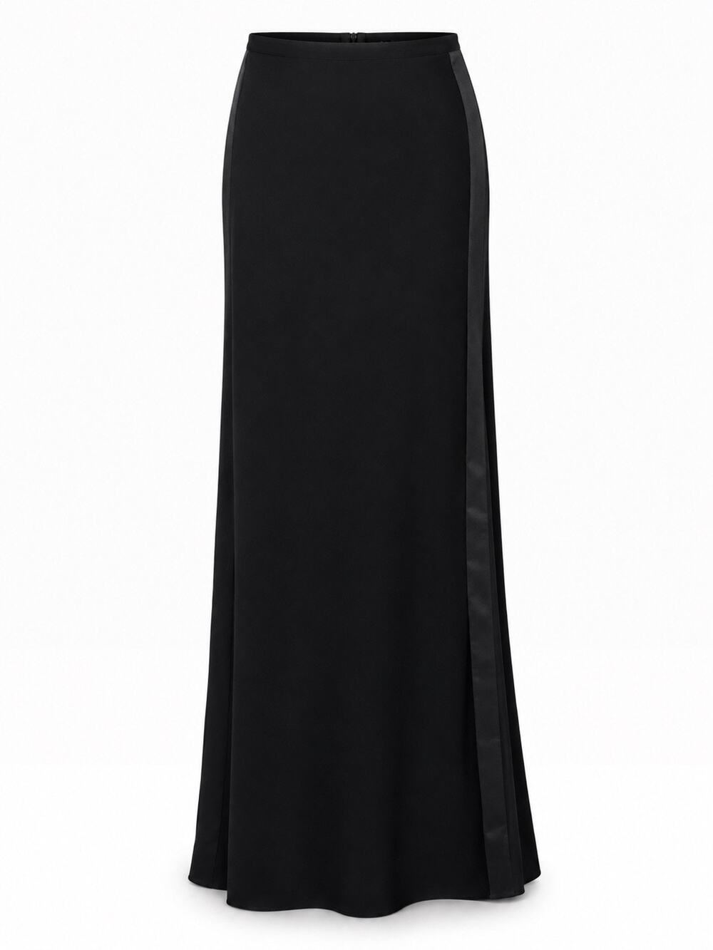 Victoria Beckham Black Tuxedo Stripe Maxi Skirt Satin 6 UK 2 US